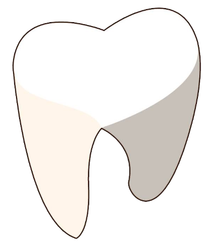 Simple line drawing of a tooth featuring a heart-shaped crown design, symbolizing compassionate dental care – North Fulton Smiles